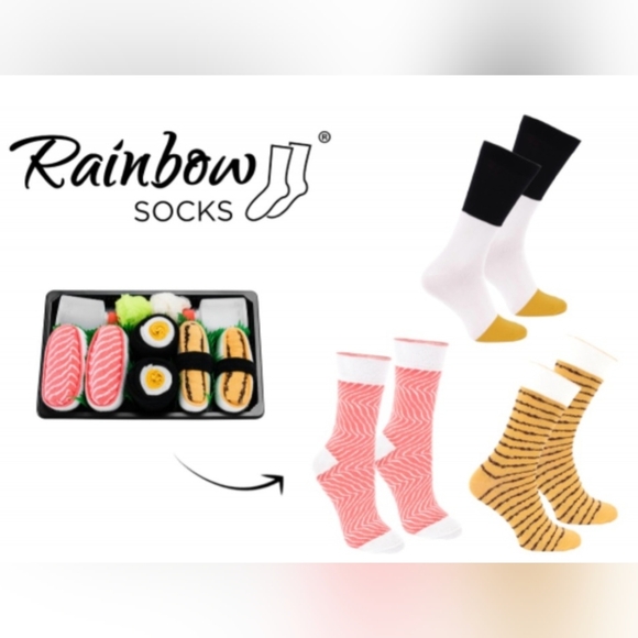 SUSHI 🍣 set of 3 socks gift set unisex BNWT - Picture 1 of 5